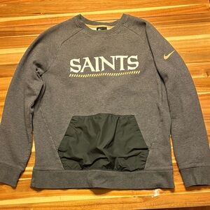 Nike New Orleans Saints Sweatshirt Mens Gray Crewneck NFL Team Apparel Size L